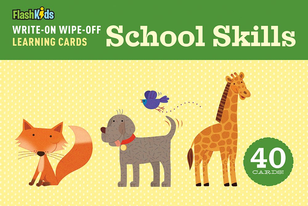 Write-On Wipe-Off Learning Cards: School Skills