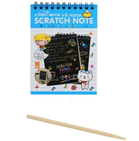 نوتة خربشة + قلم خشبي - مقاس صغير Scratch Note + Wooden Pen
