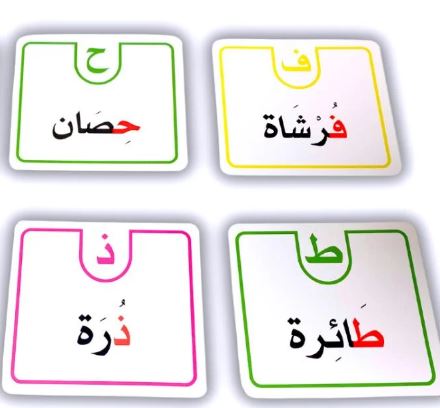 بطاقات الحروف العربية  - كروت
